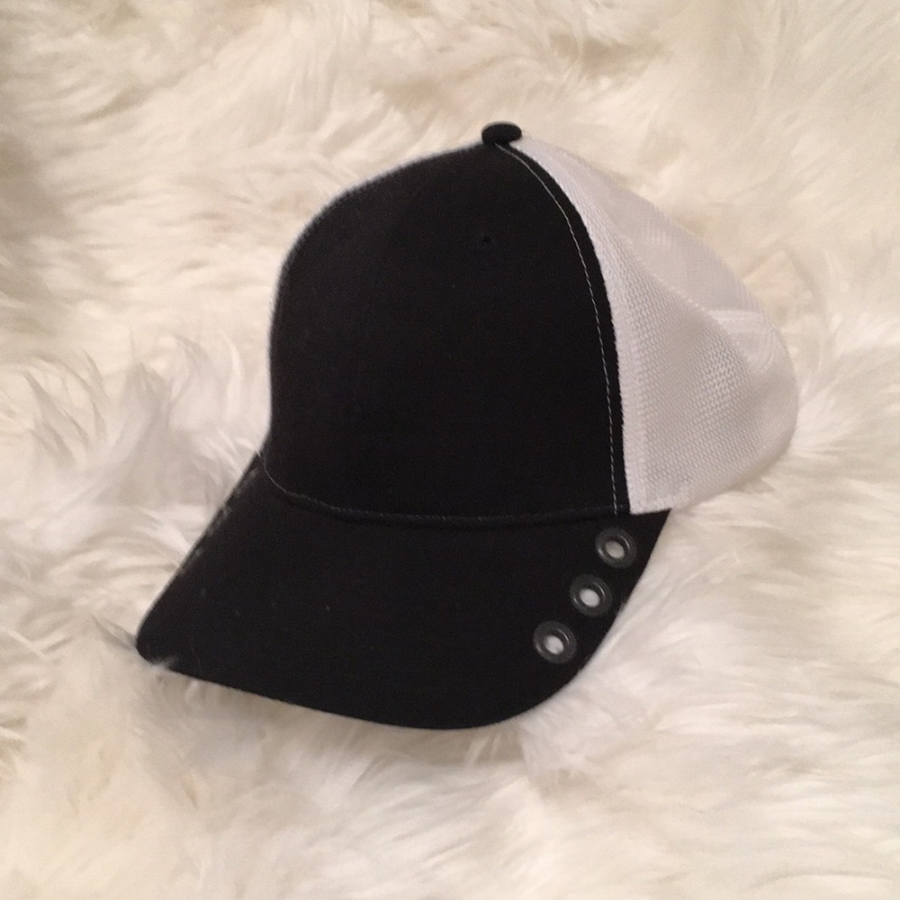 Black cap with grommets